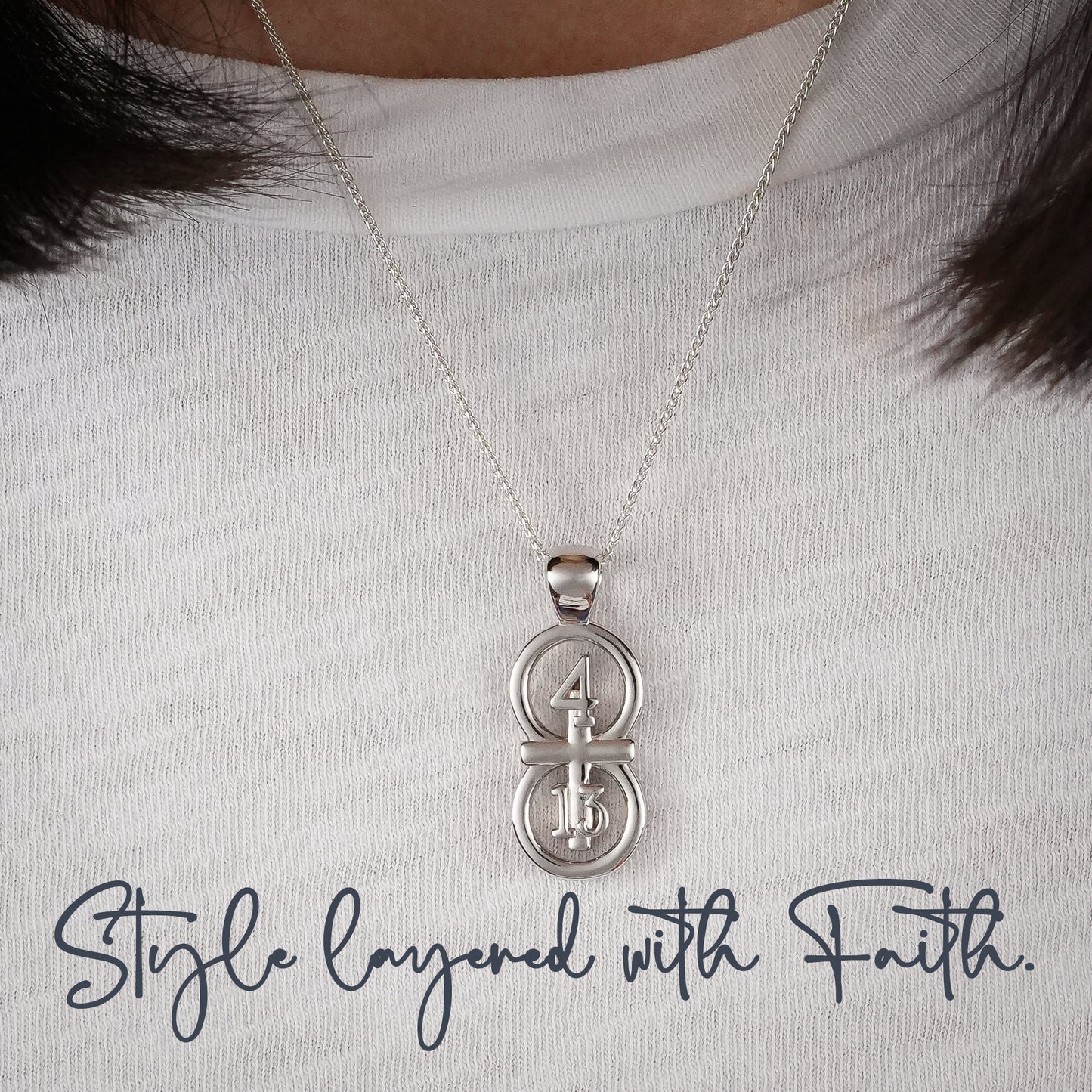 The RIYAN Pendant in silver - Philippians 4:13